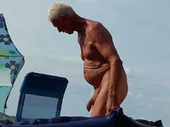 Nudist grandpa at the beach - 2
