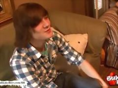 Cute twink gets his first interracial bareback gangbang Bukkake Boys 